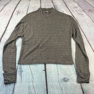 Lush Women's Long Sleeve Mock Neck Sweater Gray Sz Small